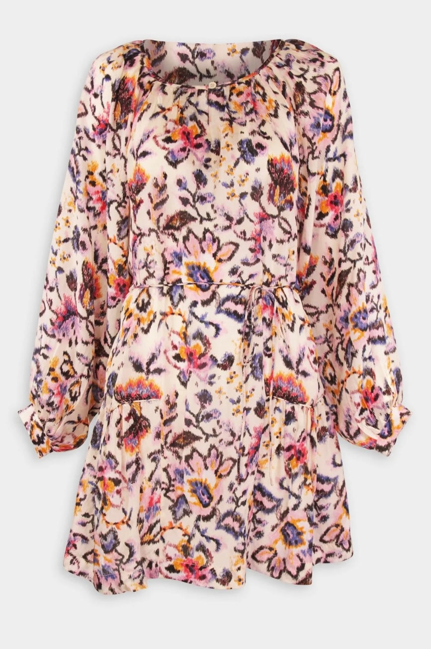 MARIACHER silk multicolour flounce dress