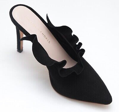 LOEFLER RANDALL black suede slide pump