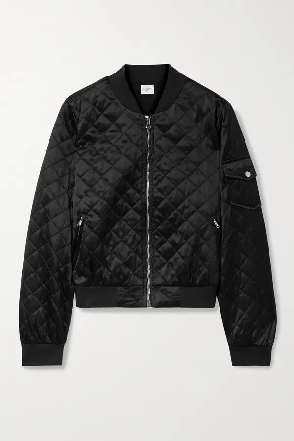 CAMI NYC black silk bomber