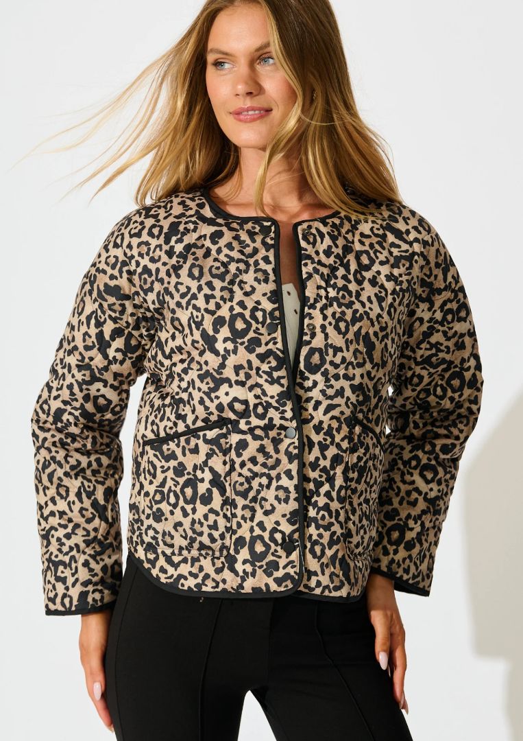 Zara - Leopard quilted jacket NWT