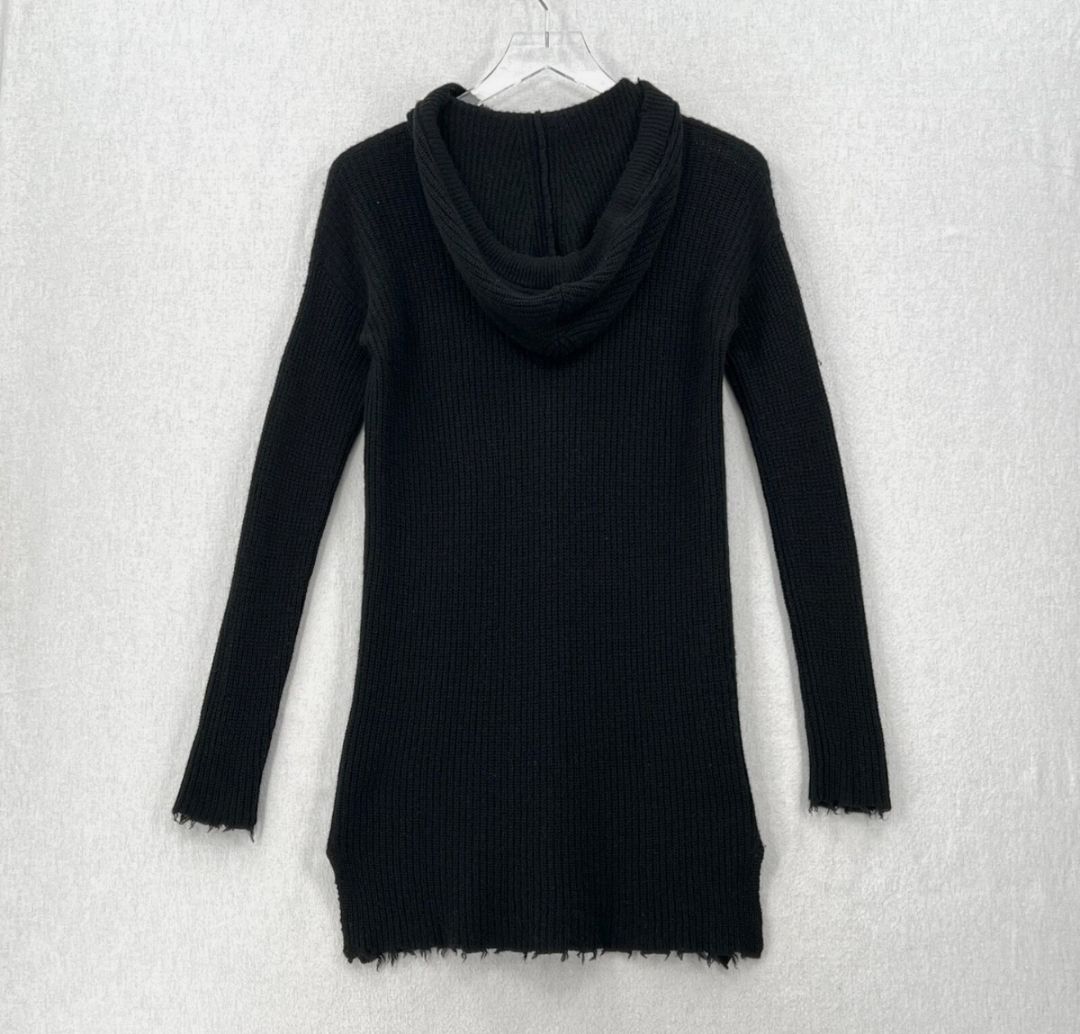 Autumn Cashmere - Hooded Sweater Dress with Frayed hem