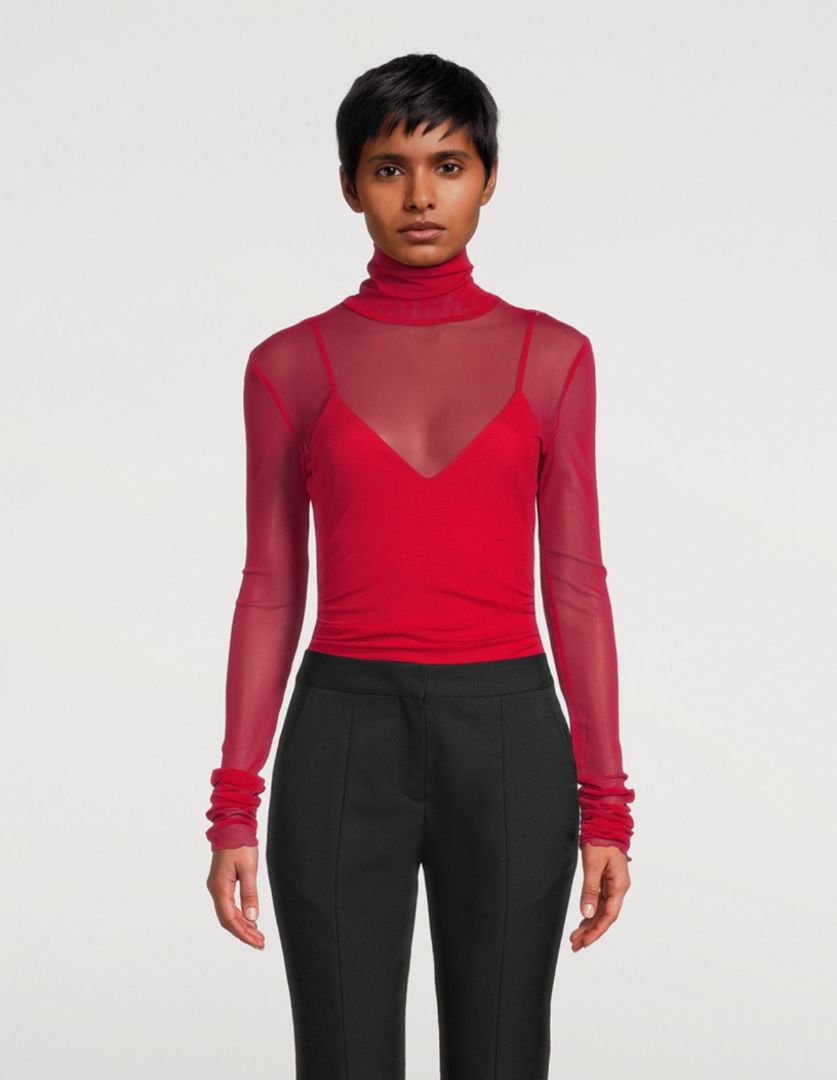 SIMKHAI - Bodysuit & Mesh Turtleneck