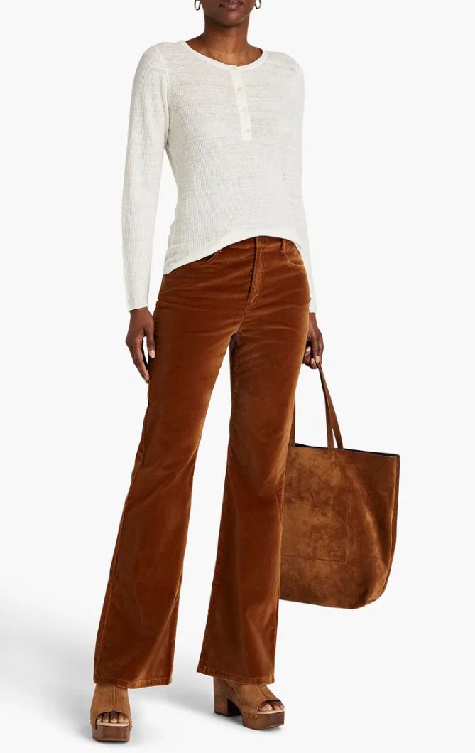 Nili Lotan - Cotton-blend Velvet Pants