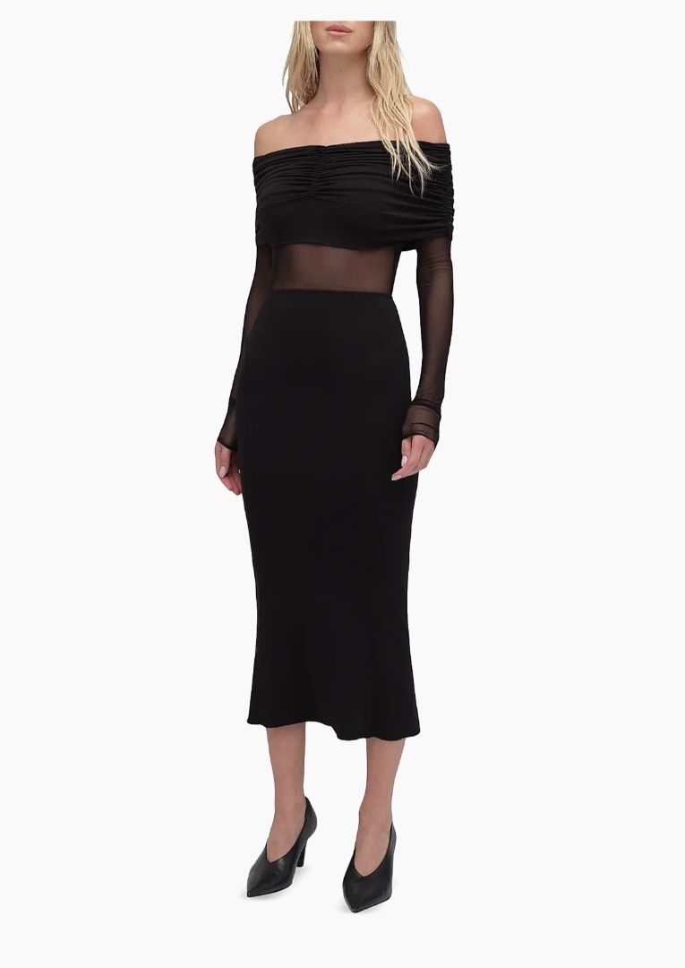 FAVORITE DAUGHTER NWT black mesh the new era dress
