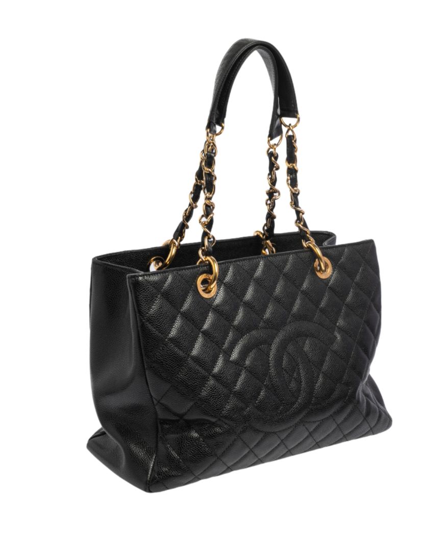 Chanel - Quilted Caviar Tote with Gold Hardware