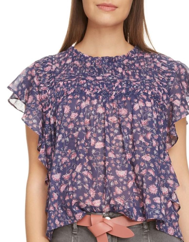 ISABEL MARANT ETOILE Layona Ruffle Sleeve Top