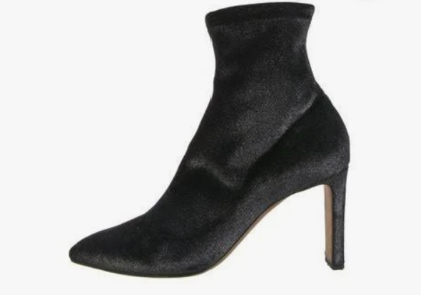 Jimmy Choo Louella 85 Crushed-Velvet Heeled Ankle Boots