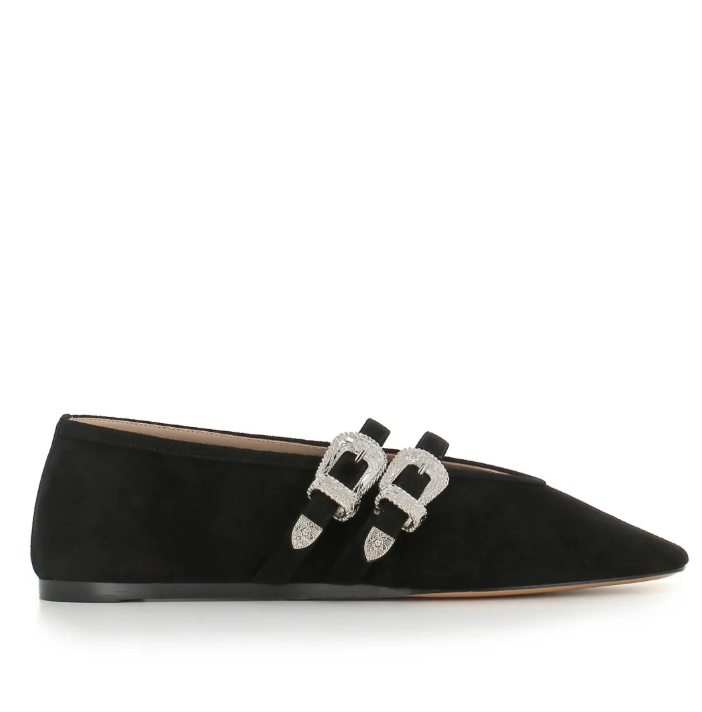 Le Monde Beryl Suede Buckle Claudia Ballet Flats