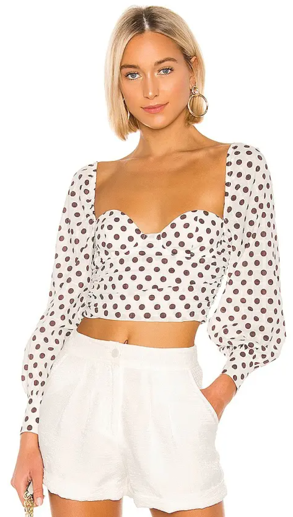MAJORELLE emily top in white