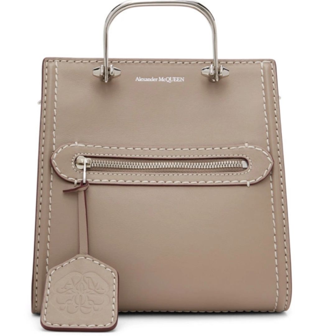 Alexander McQueen Taupe The Short Story Tote