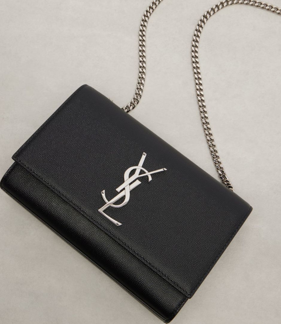 SAINT LAURENT KATE SMALL CHAIN BAG IN GRAINED LEATHER