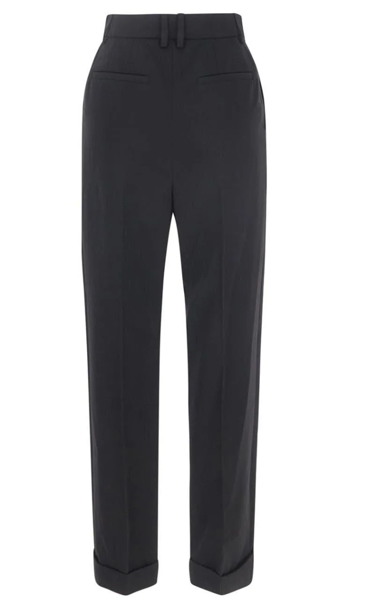 SAINT LAURENT black trousers with cuff bottom