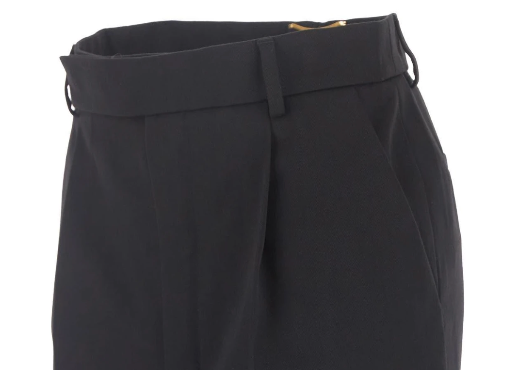 SAINT LAURENT black trousers with cuff bottom