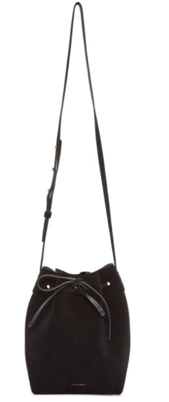 MANSUR GAVRIEL black suede bucket/tote bag with dustbag