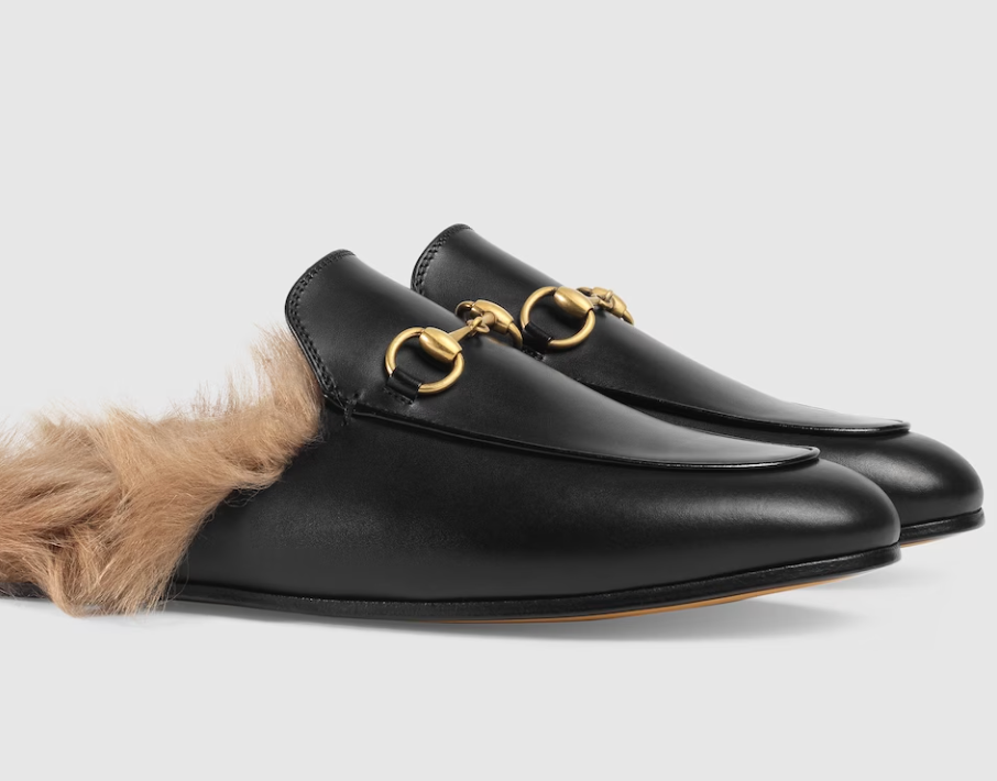 GUCCI princetown shearling slides