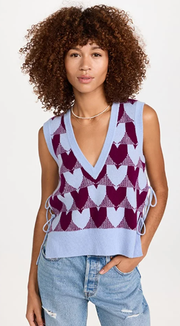 KERRI ROSENTHAL sweater vest with hearts