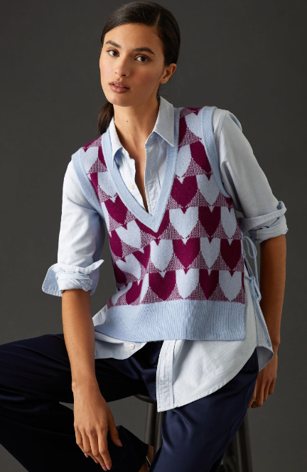 KERRI ROSENTHAL sweater vest with hearts