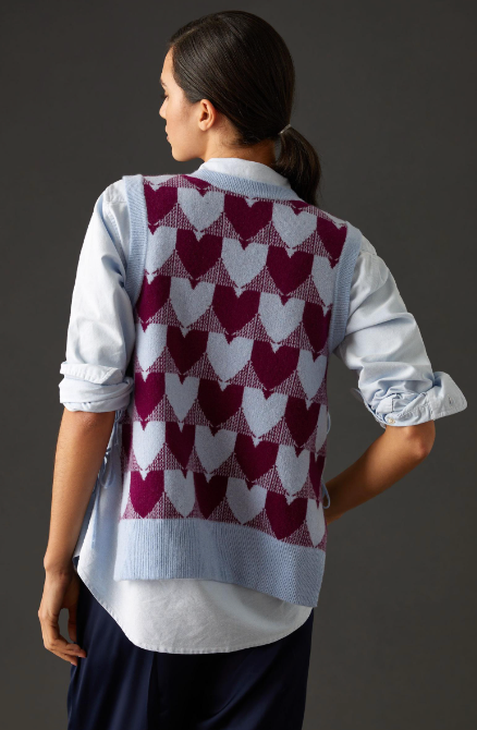 KERRI ROSENTHAL sweater vest with hearts