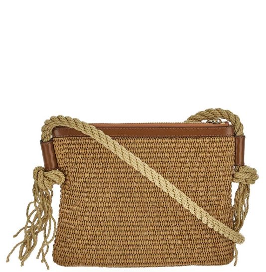 MARNI raffia crossbody bag with logo