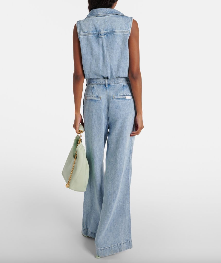 7 FOR ALL MANKIND sleeveless denim belted jumpsuit