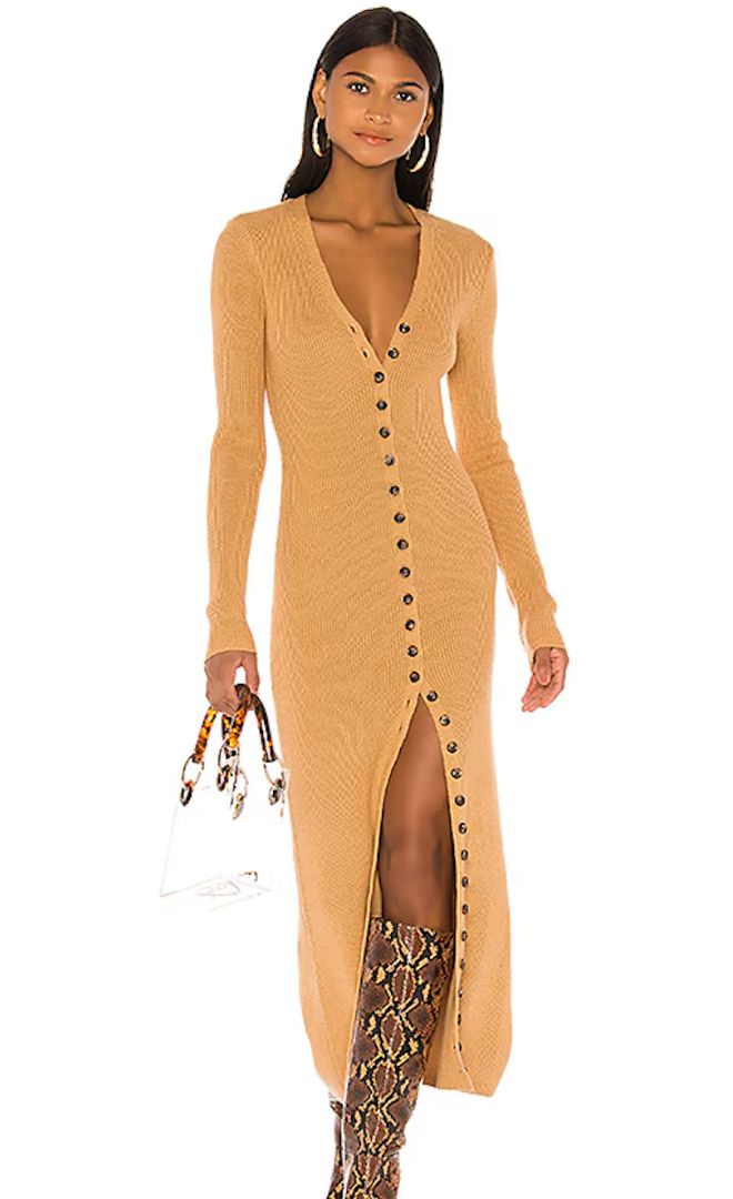 LPA Kavala sweater dress in camel