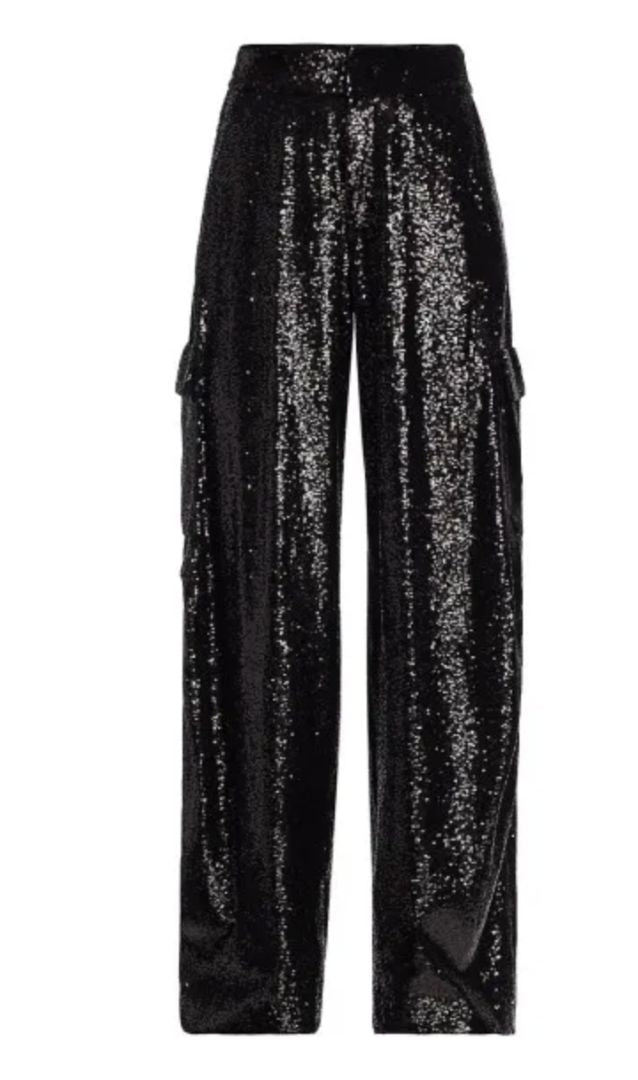 A.L.C. black sequin cargo pants