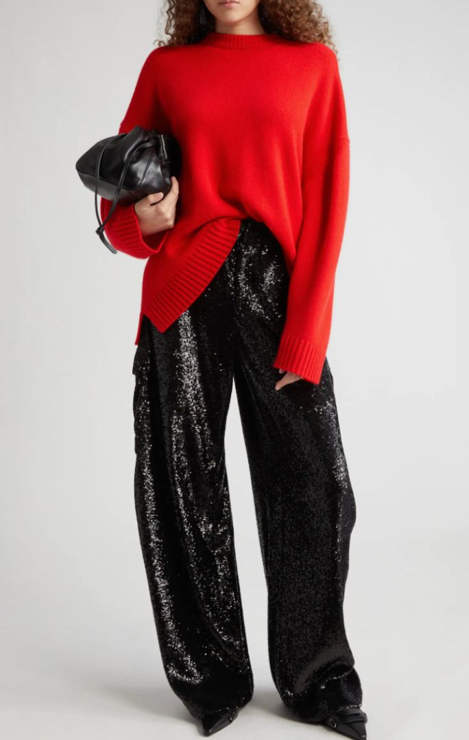 A.L.C. black sequin cargo pants