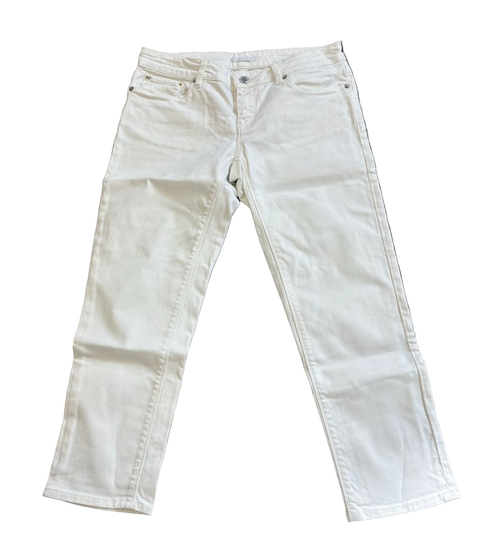 PRADA white capri jeans with SHW