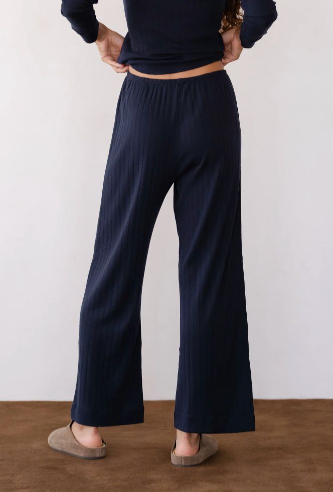 DONNI navy pointelle sweatpants