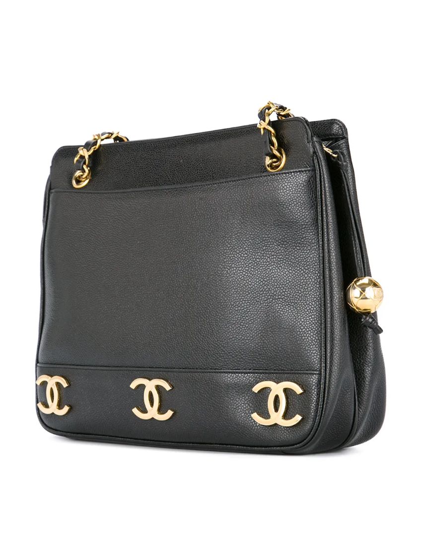 PRELOVED Vintage Chanel Logo Chain Shoulder Bag