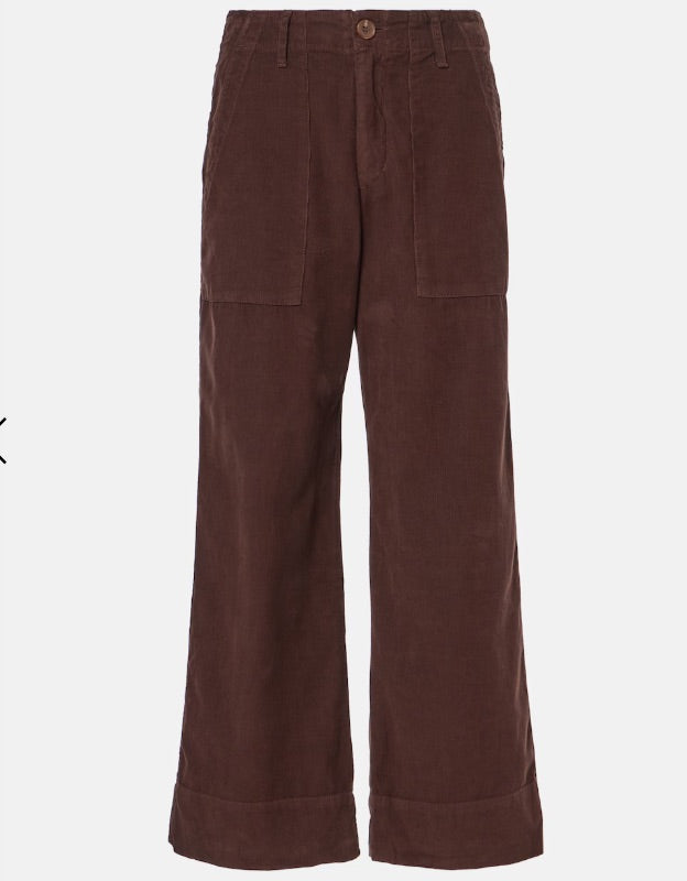 VELVET BY G&S brown corduroy cargo/straight leg pants