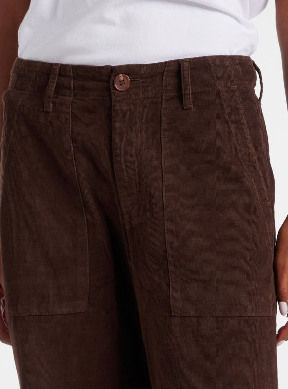 VELVET BY G&S brown corduroy cargo/straight leg pants
