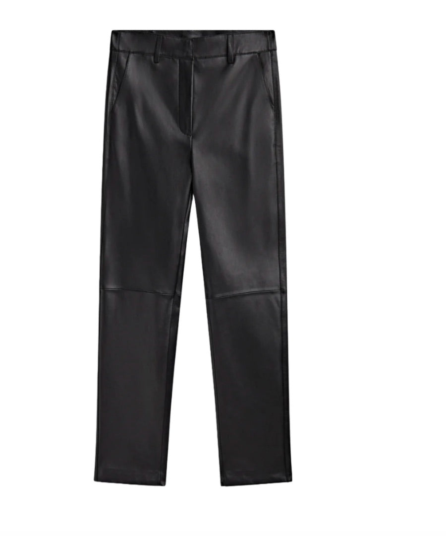 MASSIMO DUTTI black leather pants