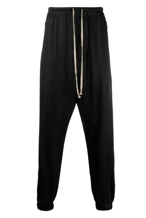 RICK OWENS black thick ribbed material sweatpants
