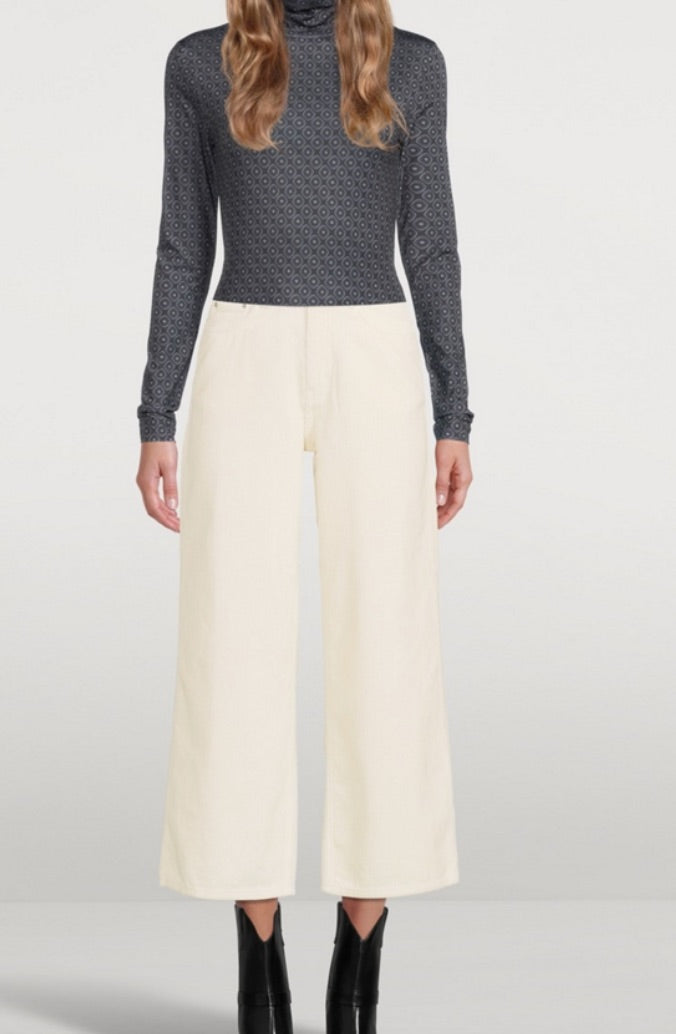 WON HUNDRED ivory wide leg cords