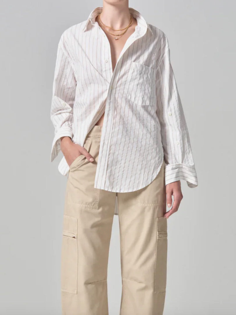 CITIZEN OF HUMANITY Kayla striped cotton button up