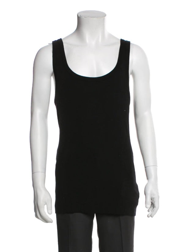 PETER DO black knit scoop neck tank