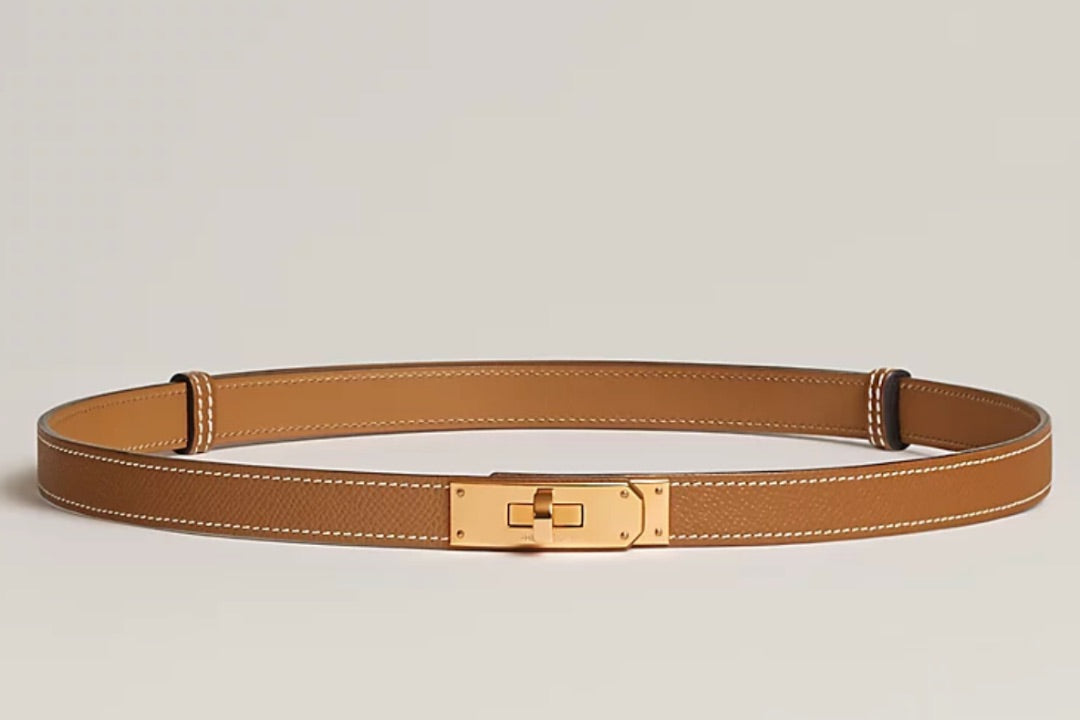 HERMES leather belt in epsom calfskin with kelly buckle