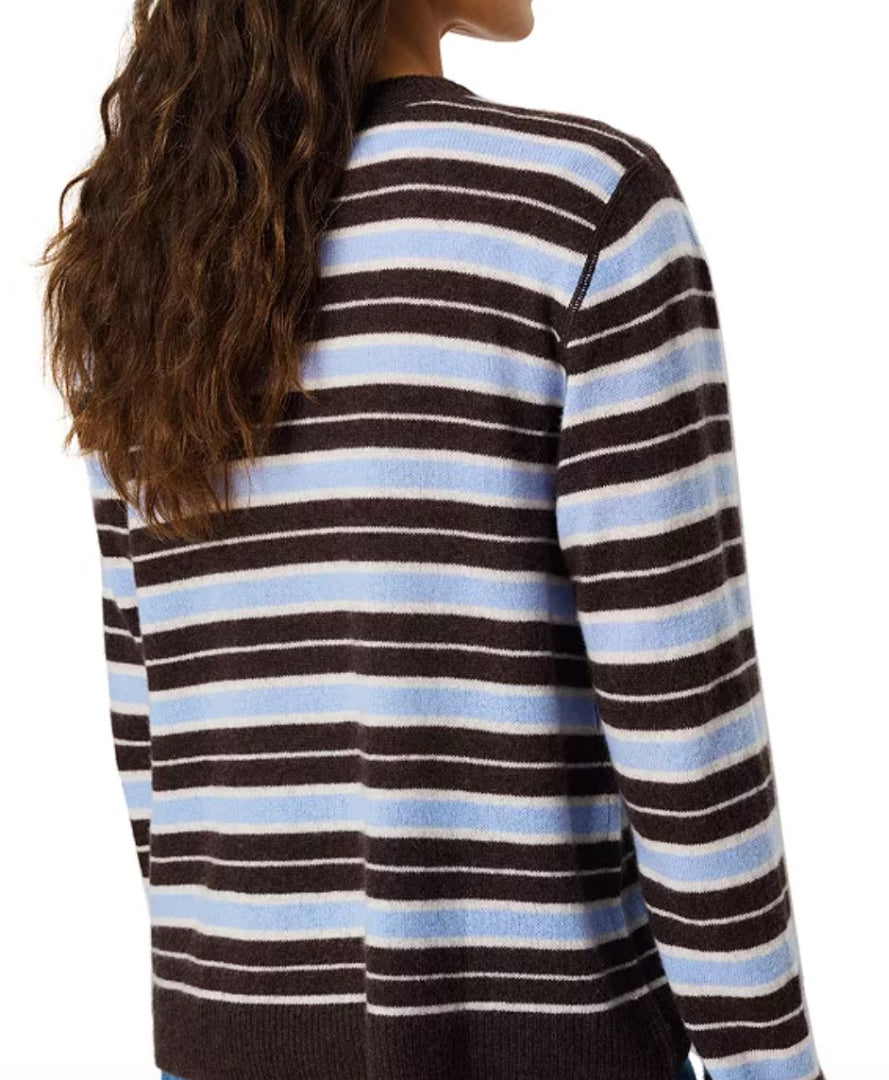 REFORMATION cashmere blue and brown striped sweater