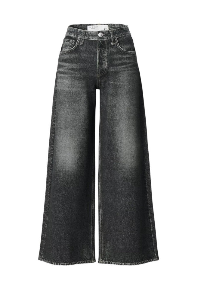 RAG & BONE washed black miramar full length