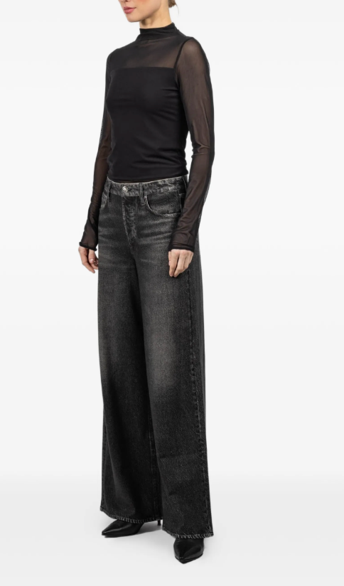 RAG & BONE washed black miramar full length