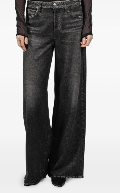 RAG & BONE washed black miramar full length