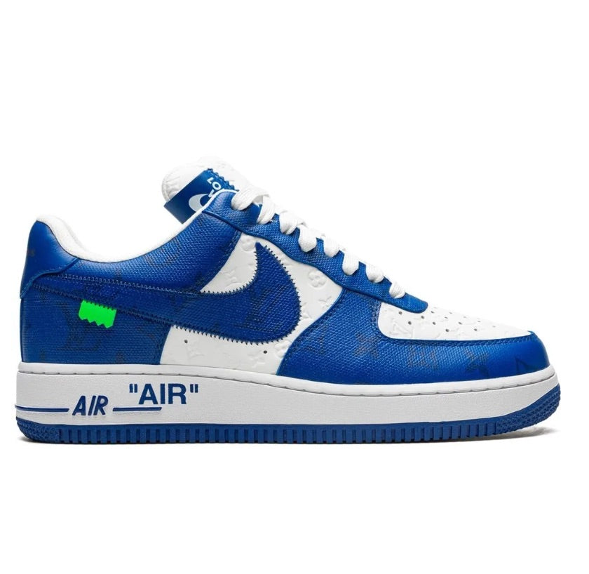 LOUIS VUITTON X NIKE AIR virigl blue and white sneakers