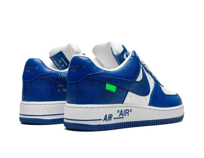 LOUIS VUITTON X NIKE AIR virigl blue and white sneakers