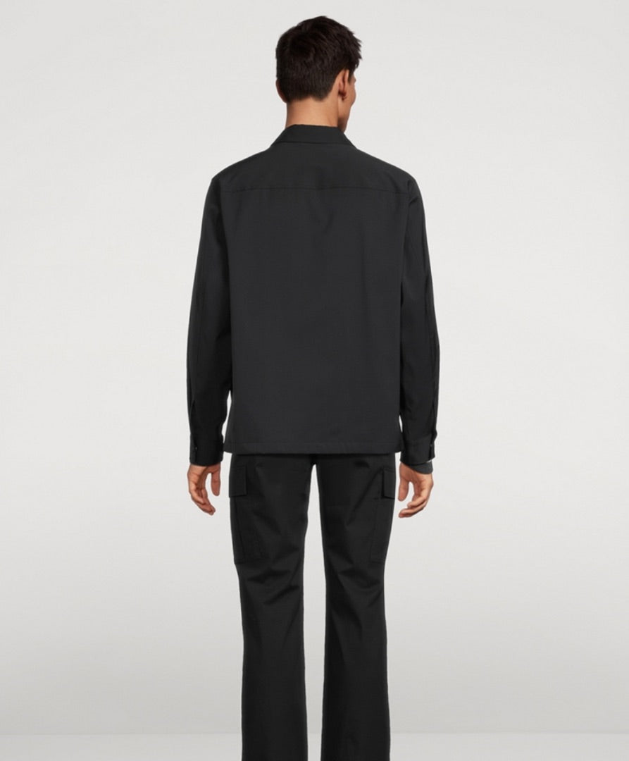 THEORY black button up nylon shirt/jacket, NWT neoteric snap overshirt