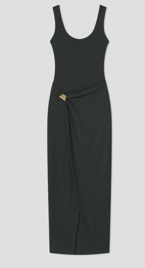 NANUSHKA NWT 2026 S/S midnight green sleeveless jersey mesh dress with GHW