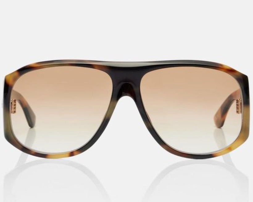 CHLOE brown tort oversized logo sunglasses