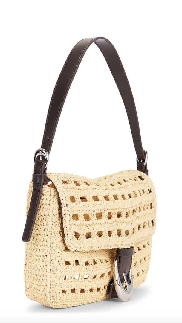 Staud Raffia Crochet Shoulder Bag NWT