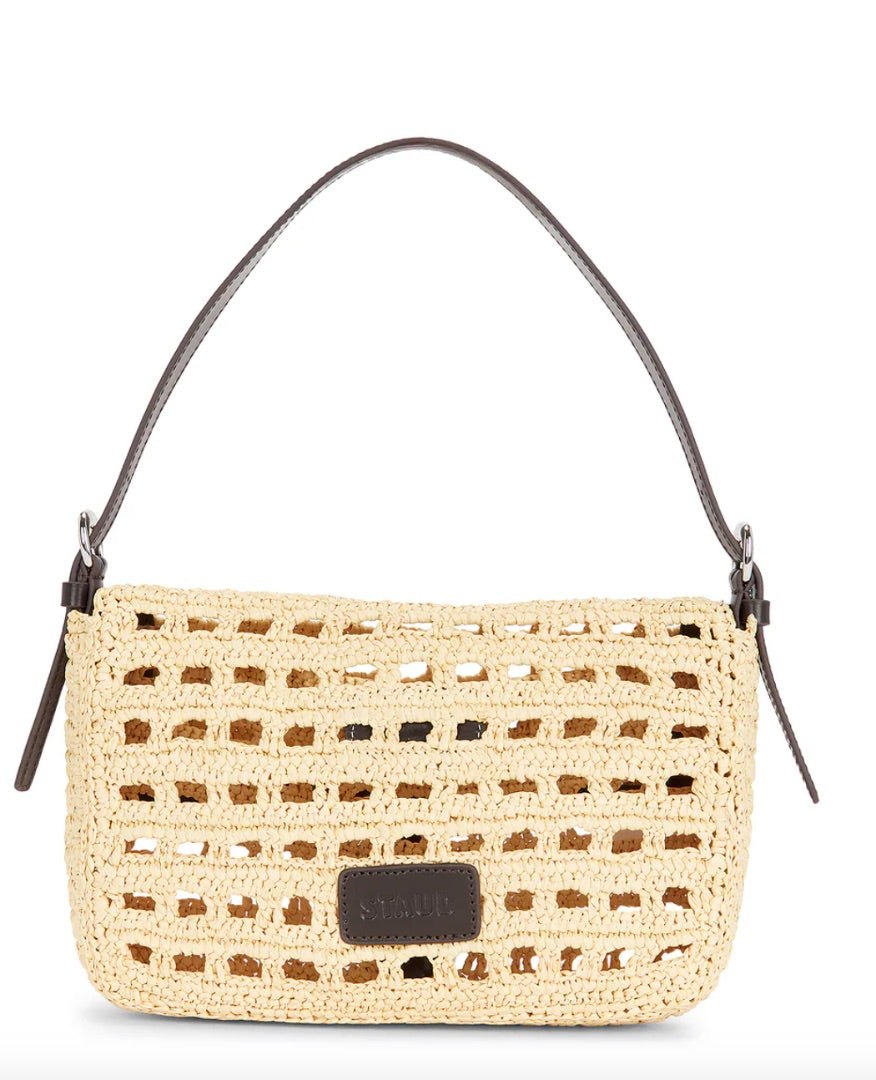 Staud Raffia Crochet Shoulder Bag NWT