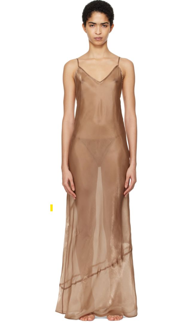 SKIMS Tan Liquid Organza Cami Long Maxi Dress